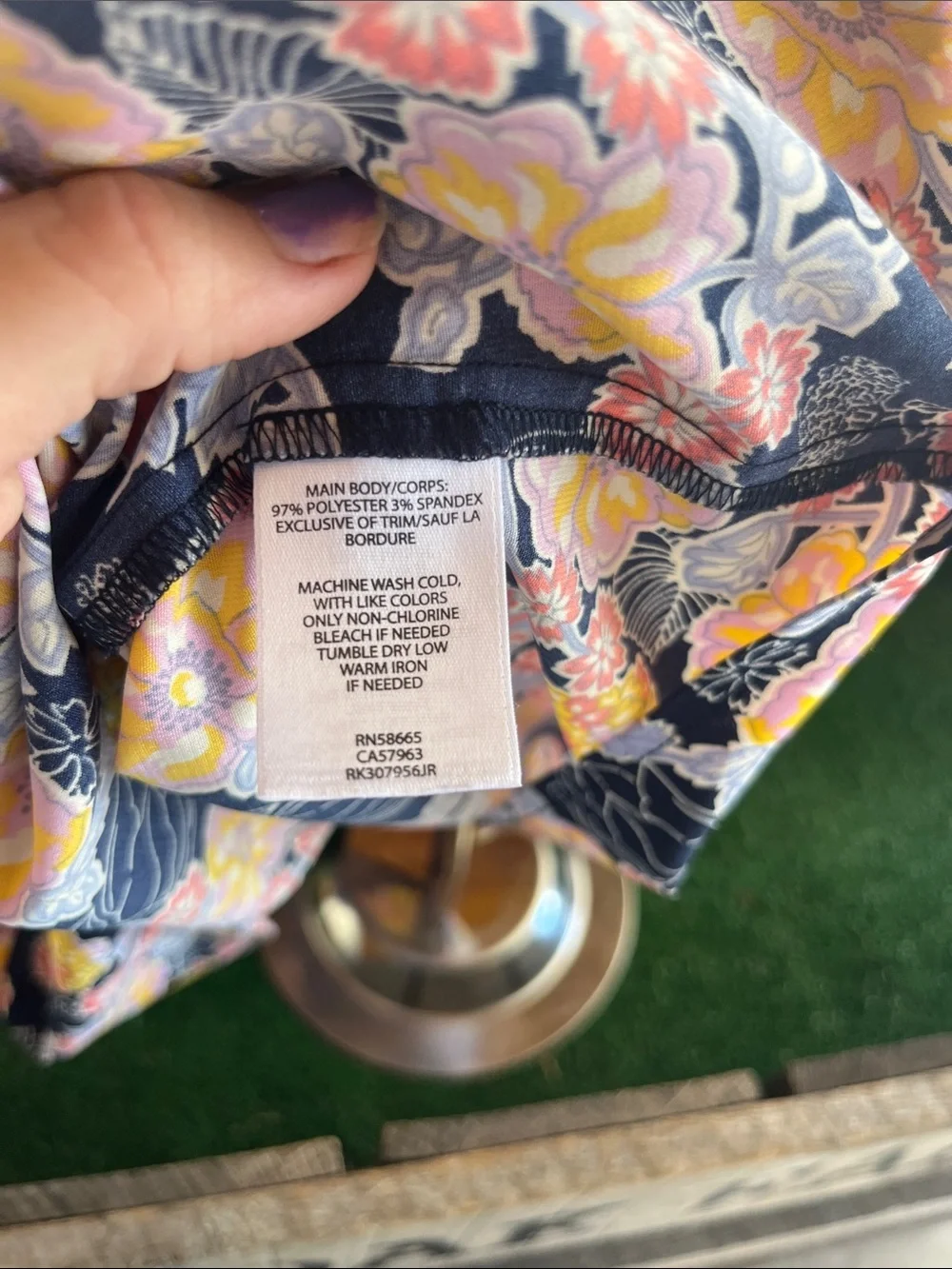 Wild Pearl Navy Floral Spaghetti-Strap Flowy Tank with Yellow and Pink Blooms